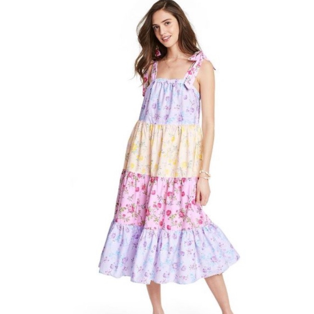 NWT LoveShackFancy x Target Tie Strap Tiered Dress
